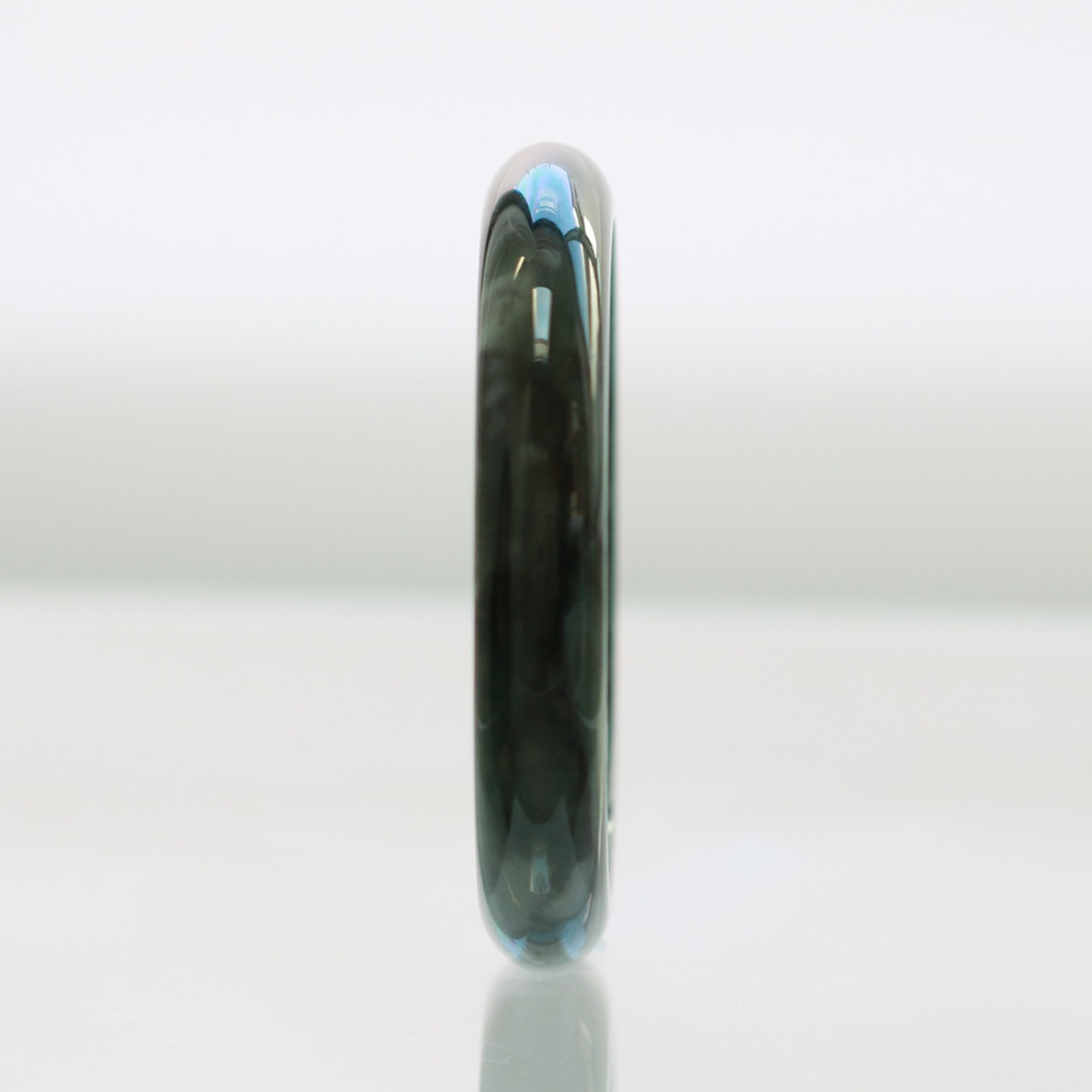 【内径 約60mm】 komaru Black 翡翠バングル A貨翡翠 jd_bg1548