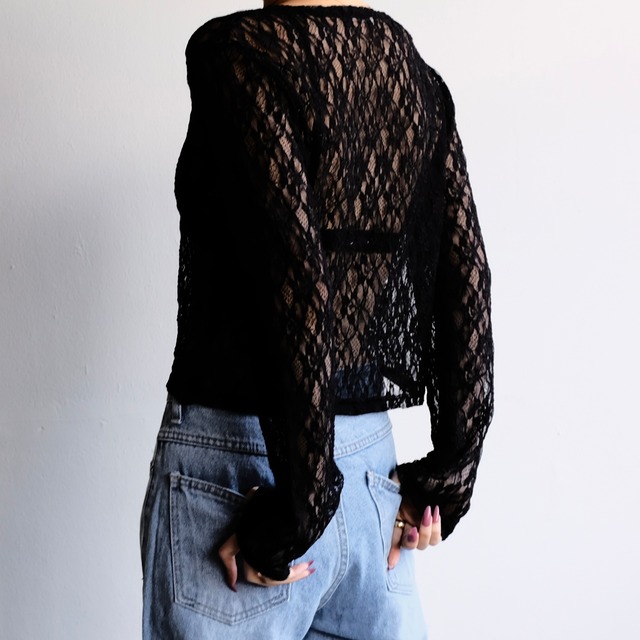 RELAXY LACE TOPS / BLK