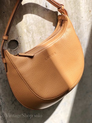 LOEWE ロエベ ロゴ型押し ラウンド エンボスレザー ハンドバッグ 