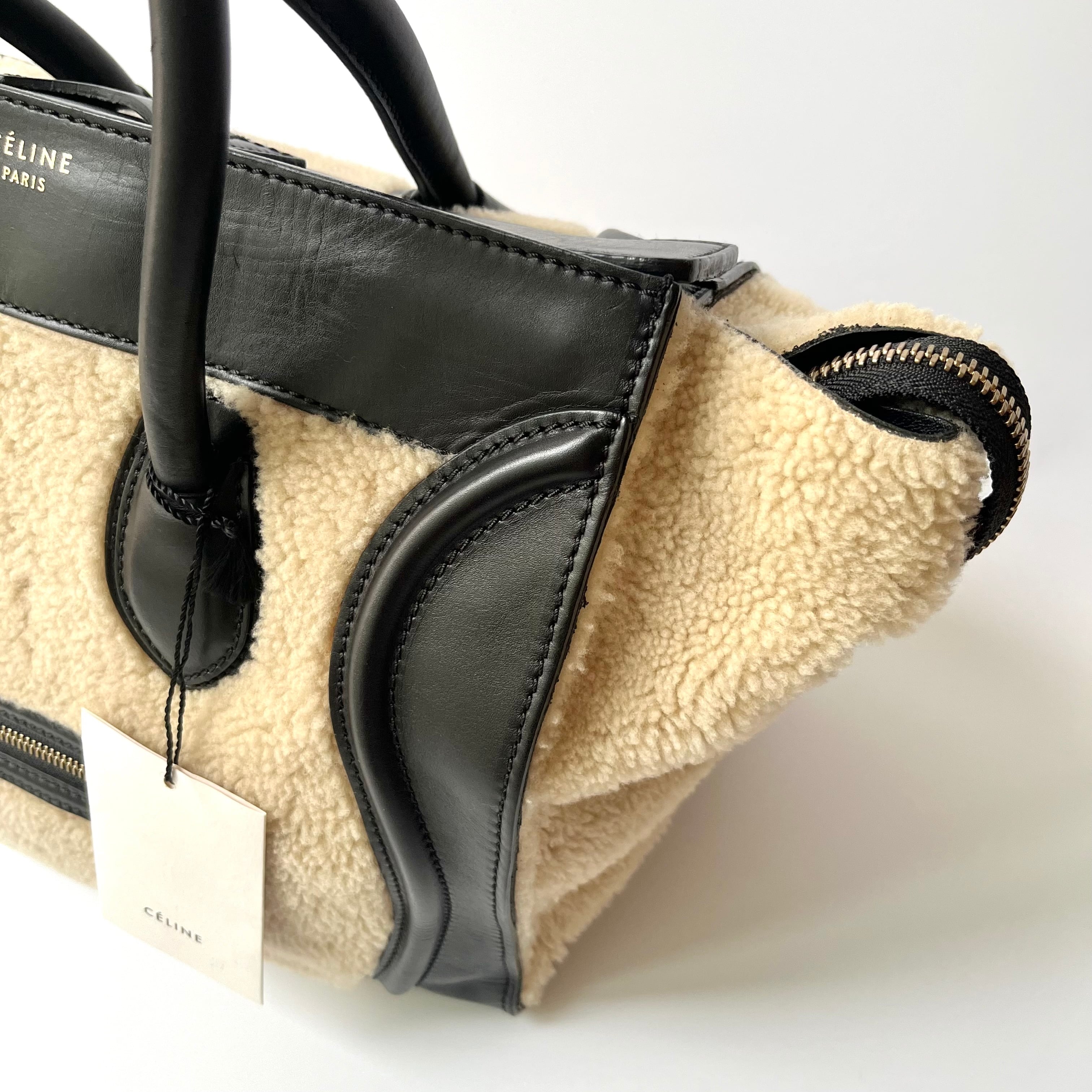 セリーヌ　ラゲージ　ムートン CELINE セリーヌ ラゲージ ミニショッパー ムートン スムース