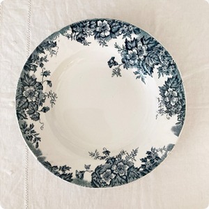 【フランス直輸入】アンティークな雰囲気の野ばらが素敵 サンタマン マリールイーズ スープ皿 ①