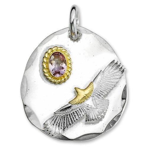 【鷲見太郎 Pendant ペンダント】Mメタルペンダントw/eg-05イーグル&アメトリンK18カップ【送料無料】