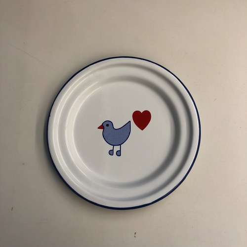 ミュンダーエマイル社 / ホーロー製 青い鳥お皿