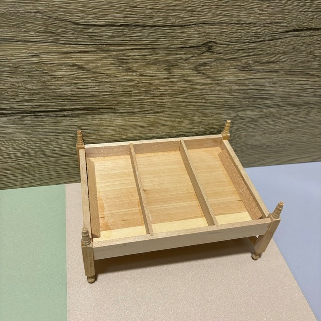 020-30270　ミニチュア家具　bed　ダブルベッド【ラティス】