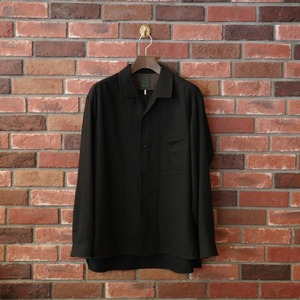 Gorsch the merry coachman(ゴーシュザメリーコーチマン) "Cotton Silken Layered Open Collar Shirt" -BLACK-