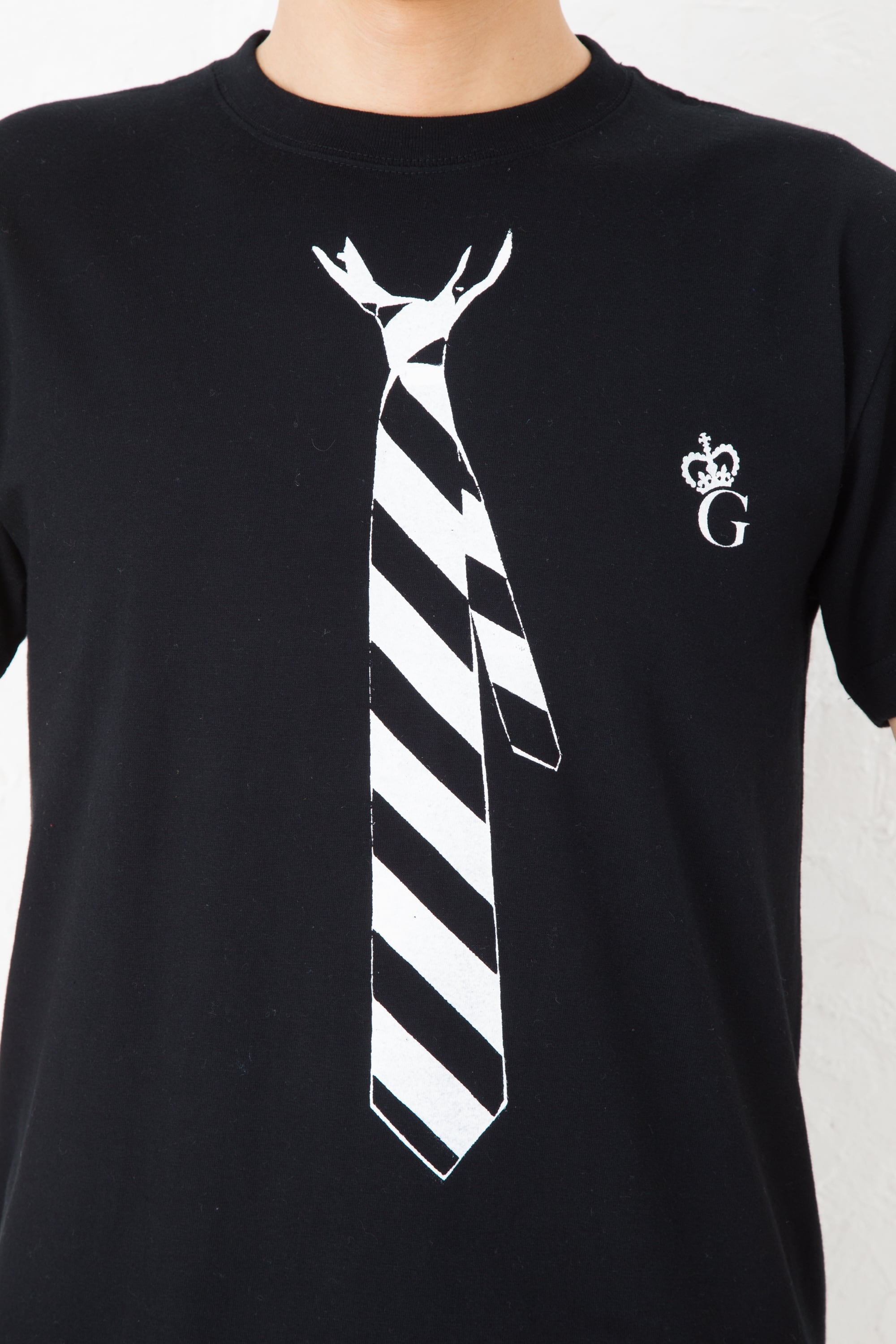 メール便送料無料】だまし絵 ネクタイ Tシャツ 半袖 ブラック | T