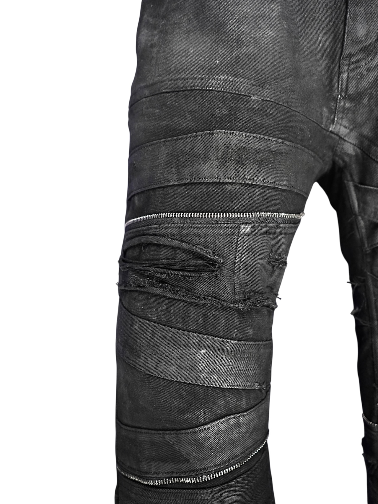 【DES'N'ATE】FAULT LINE WAXED DENIM PANTS