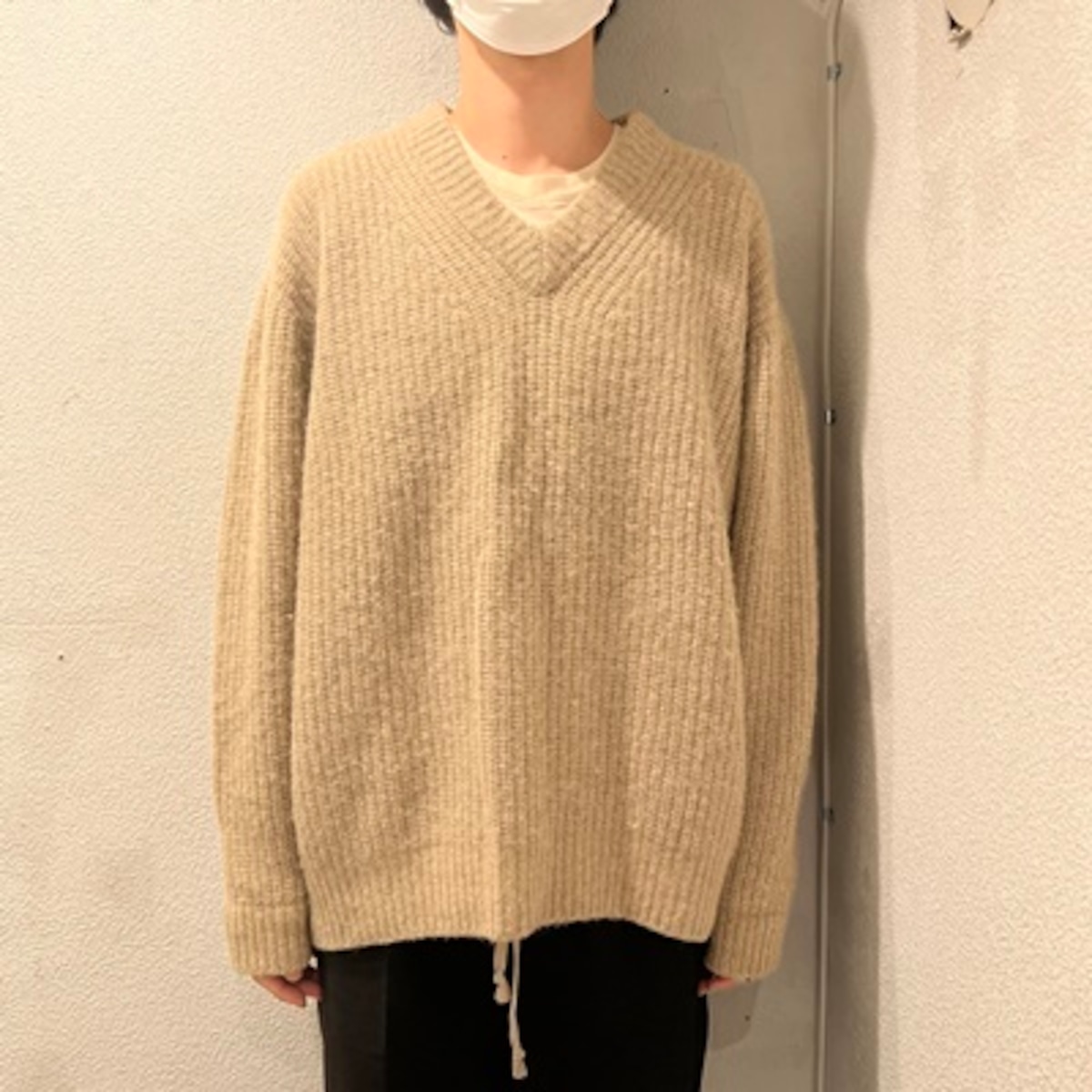 unfil アンフィル Vネックニット ONFL-UM236 179cm 63kg ベージュ M 