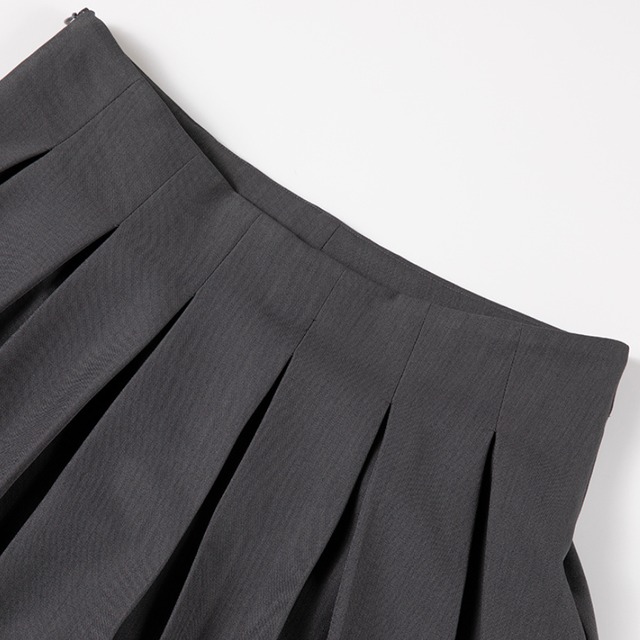 layered pleated wide pants　J00244