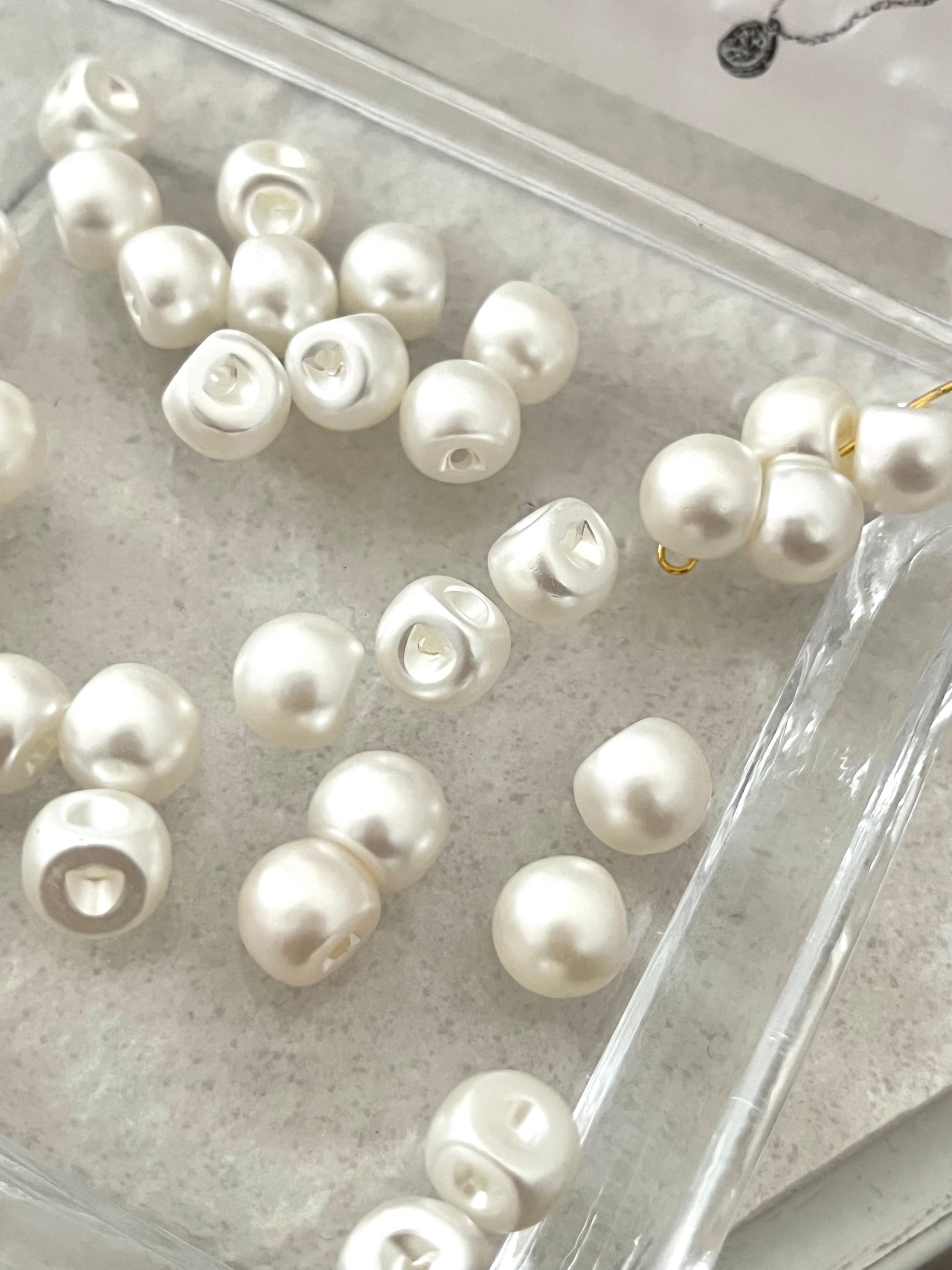 【30pcs】10mm鈴丸ビーズチャーム/ピアス/スペーサー