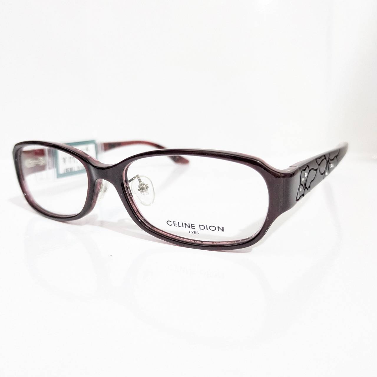 【CELINE DION】オーバルセルフレーム ワインレッド・レッド