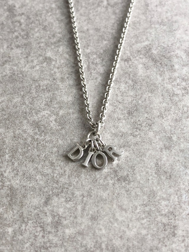 Christian Dior クリスチャン ディオール ネックレス シルバー ロゴ チャーム vintage ヴィンテージ オールド k3zu24