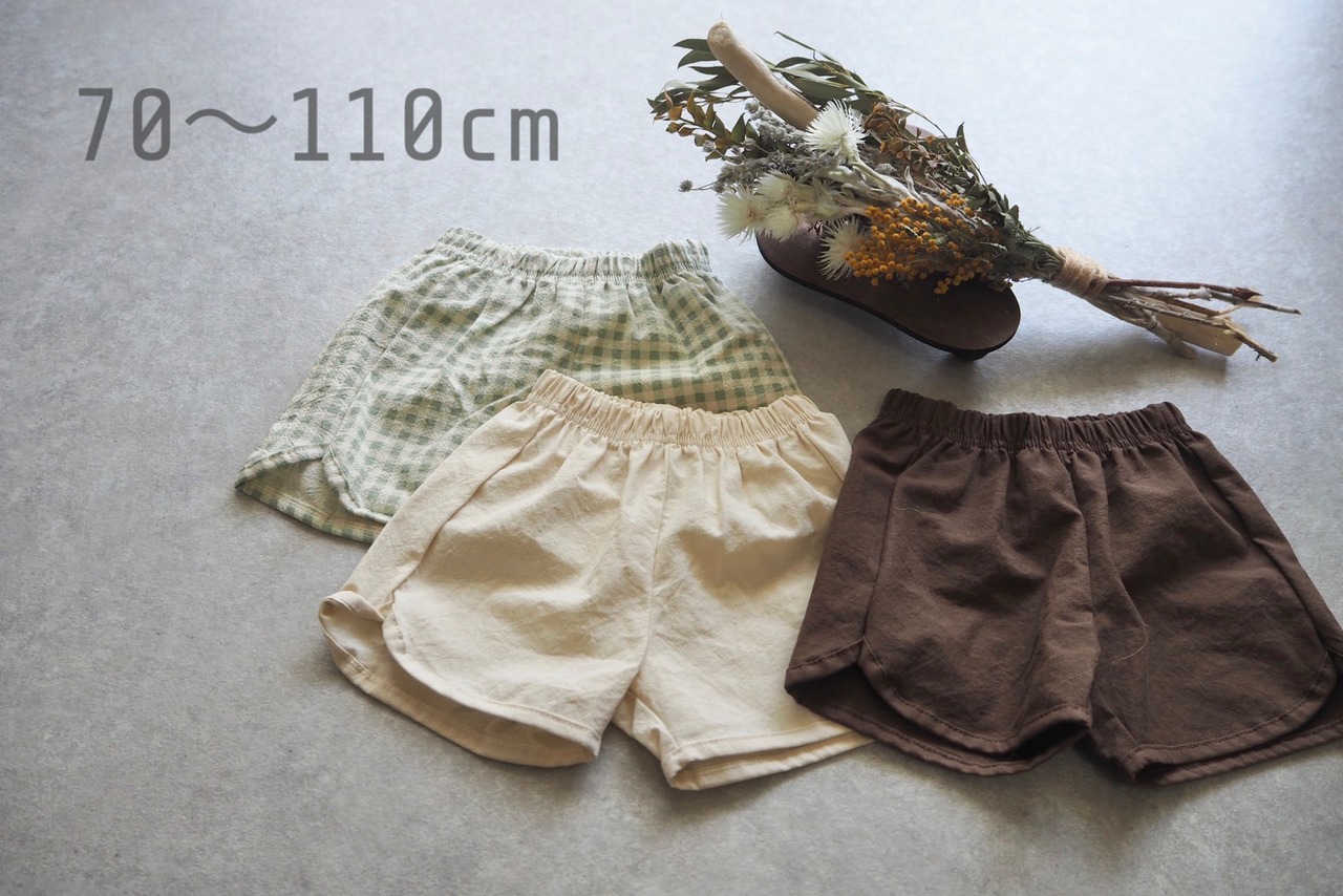 【Aosta】シンプルコットンショートパンツ - 1