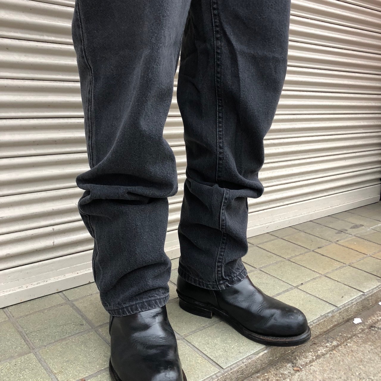90s USA Lee リー ジーパン W34 ストレート ブラックデニム ジーンズ