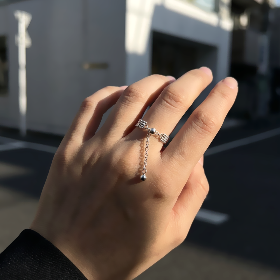 シルバー ボール メッシュ リング / silver-ball mesh ring 【金属 