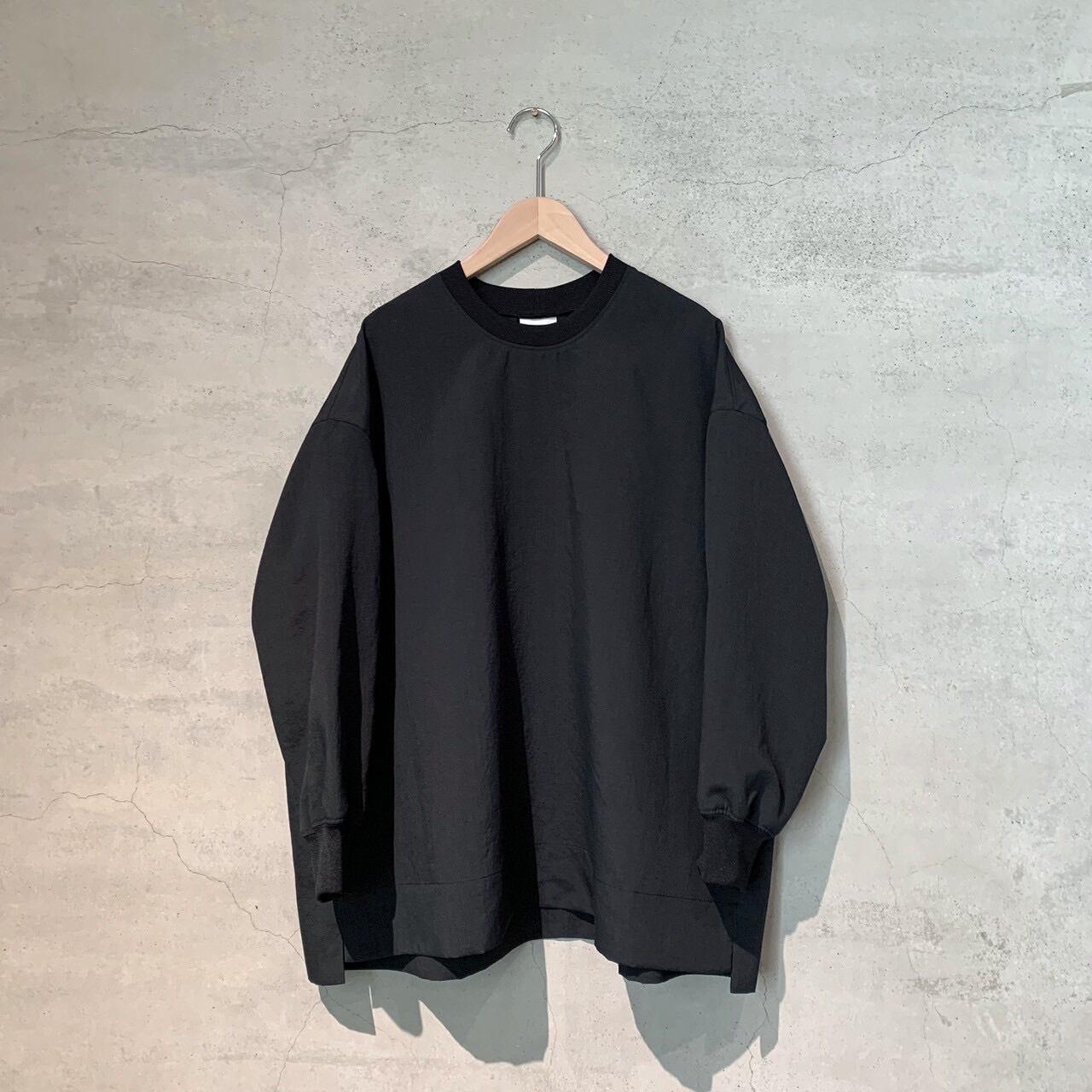 NO CONTROL AIR】マカロニポリエステル・タッサーオーバーサイズクルー