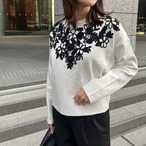 刺繍入りニットプルオーバー［40011］