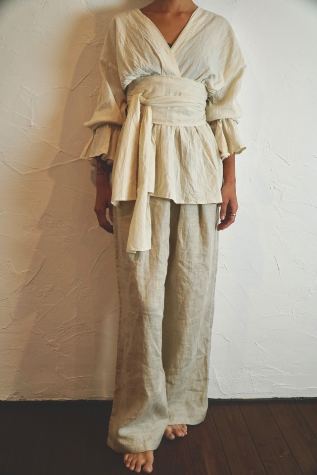 Organic Handloom Cotton Wide Belt Top