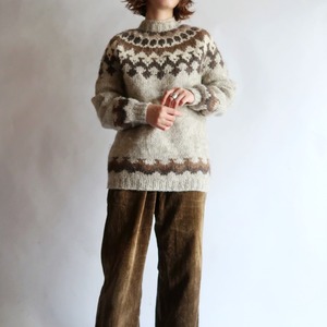 mock neck nordic knit /eddie bauer