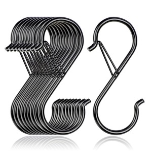 【特価処分】S字フック 落ちない 黒色10個セット (9cm×10pcs) s字フック脱落防止 VIPITH 汎用フック キッチン 浴室 お風呂