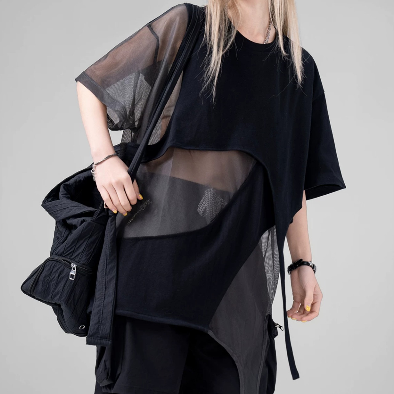 Irregular Patchwork Cut-Out Design Top(ME460)