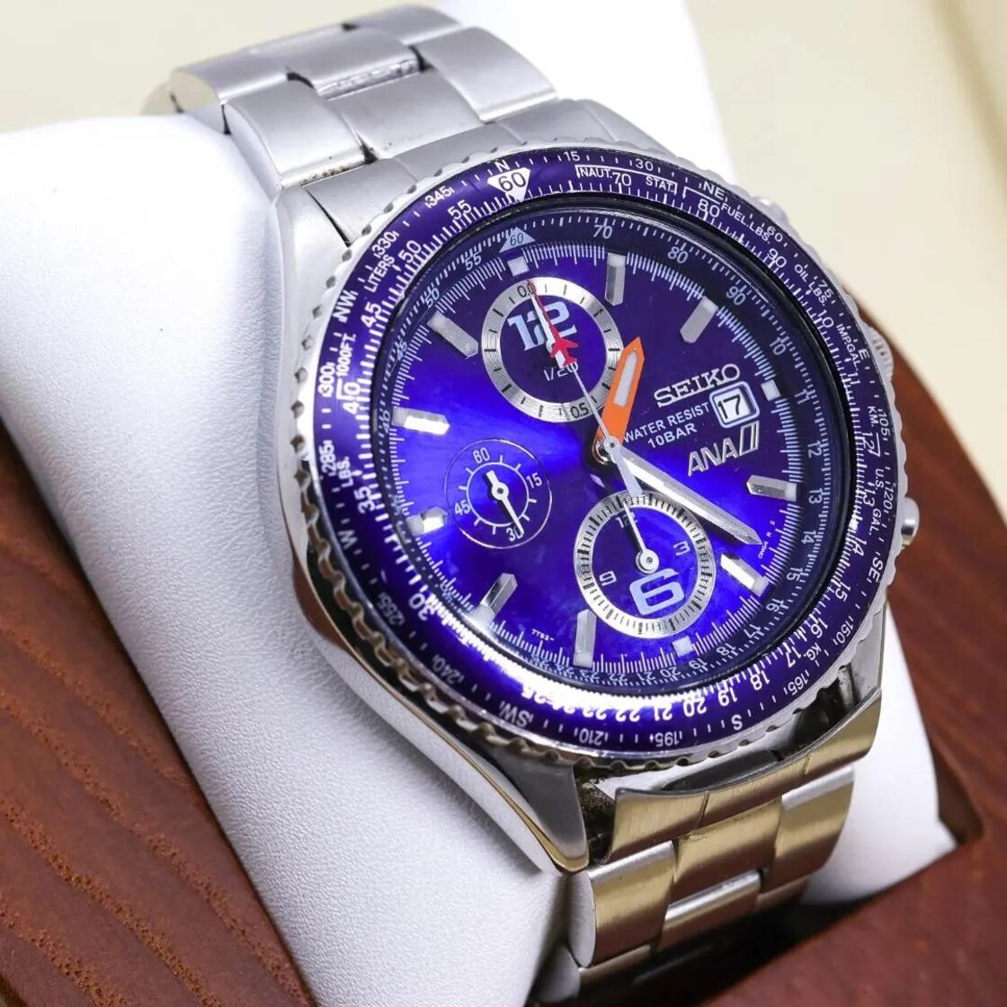 ◇稼働 SEIKO 腕時計 パイロットクロノグラフ ANA ハッピーフライト k 