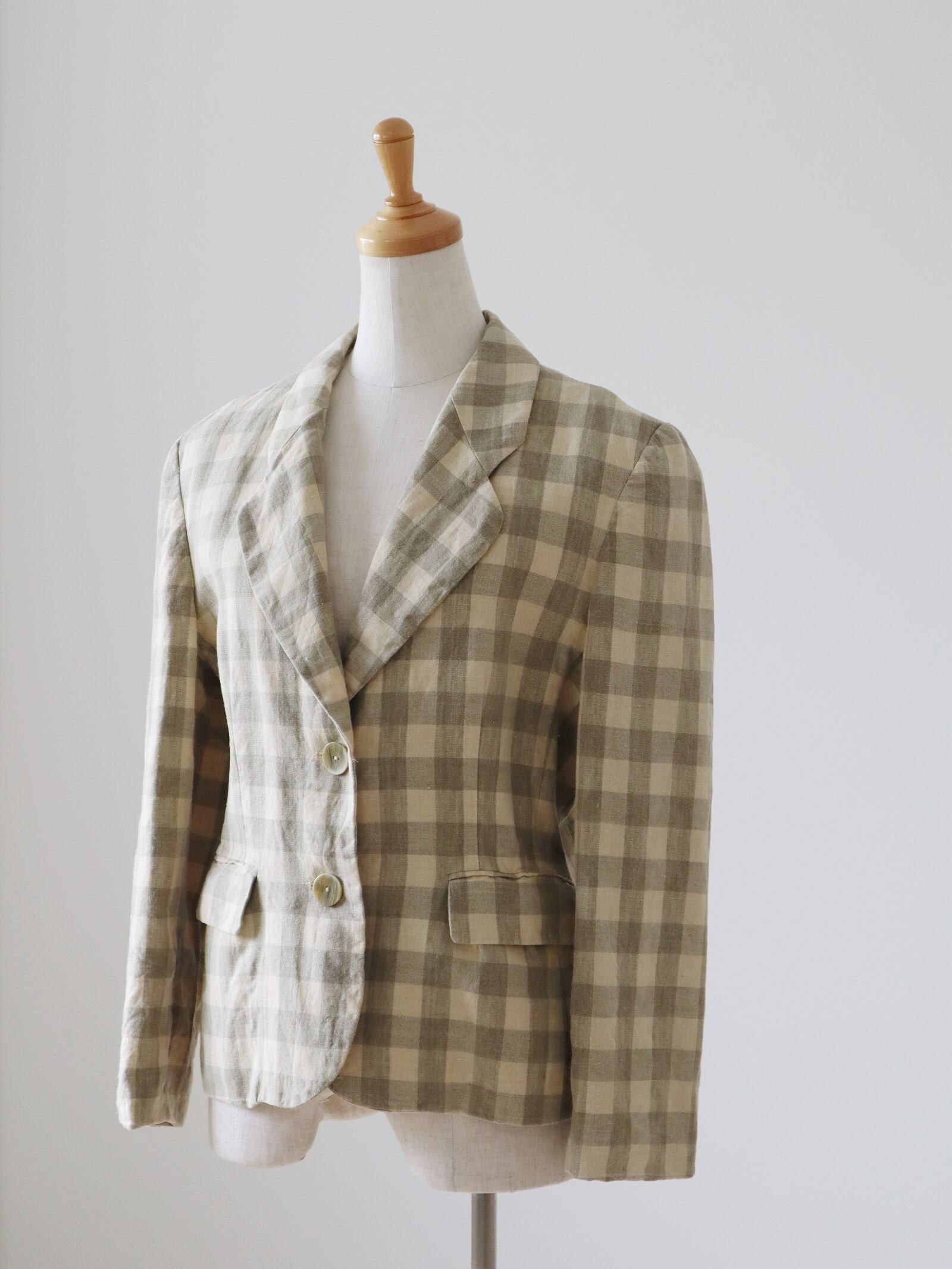 Plaid linen 100% design jacket