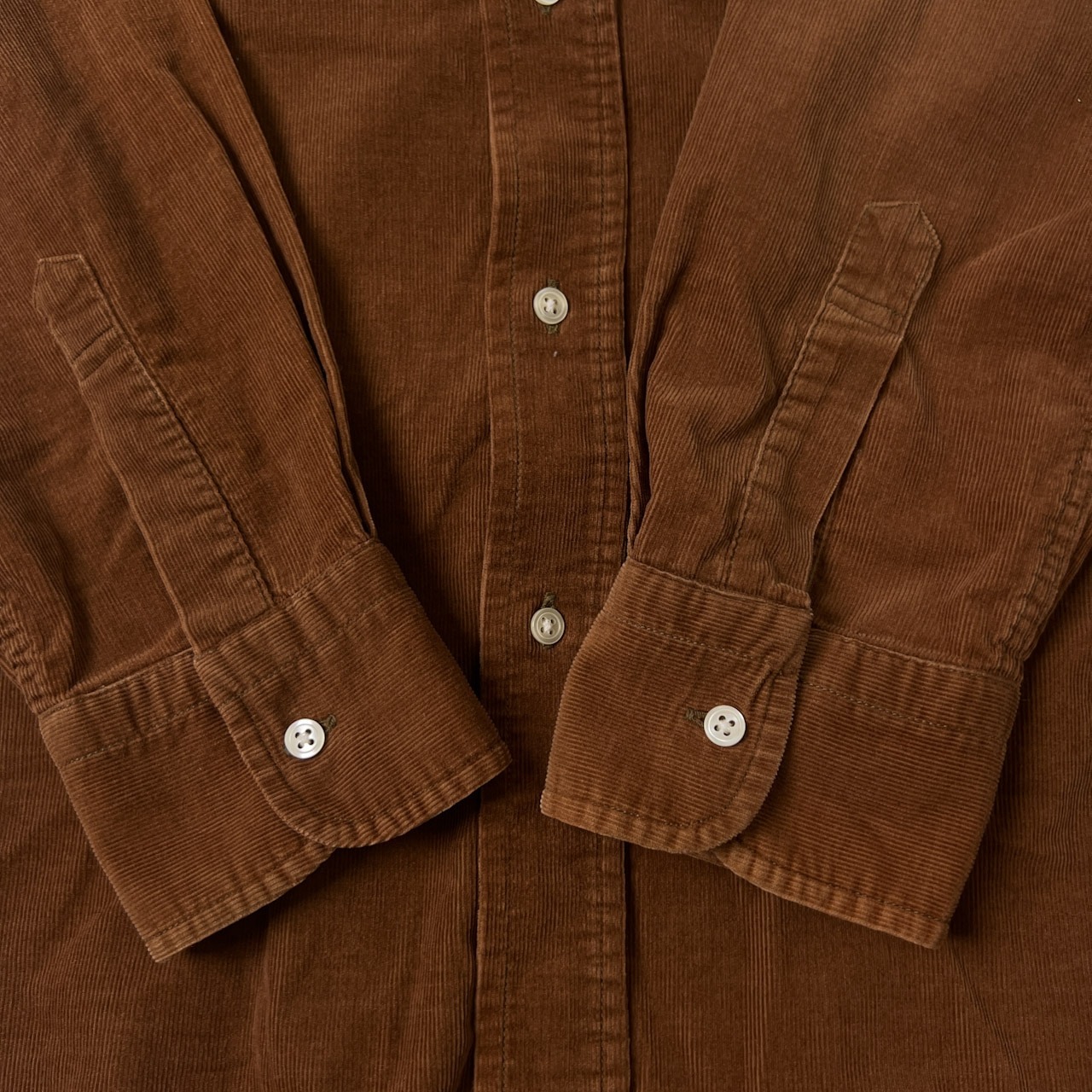 J.PRESS ジェイプレス ピケ BD 長袖シャツ L/ブラウン/コーデュロイ