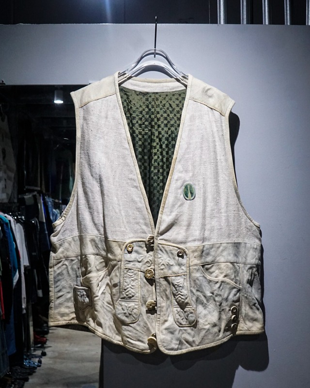 【add(C)vintage】Leather Swiching Vintage Loose Tyrolean Jacket