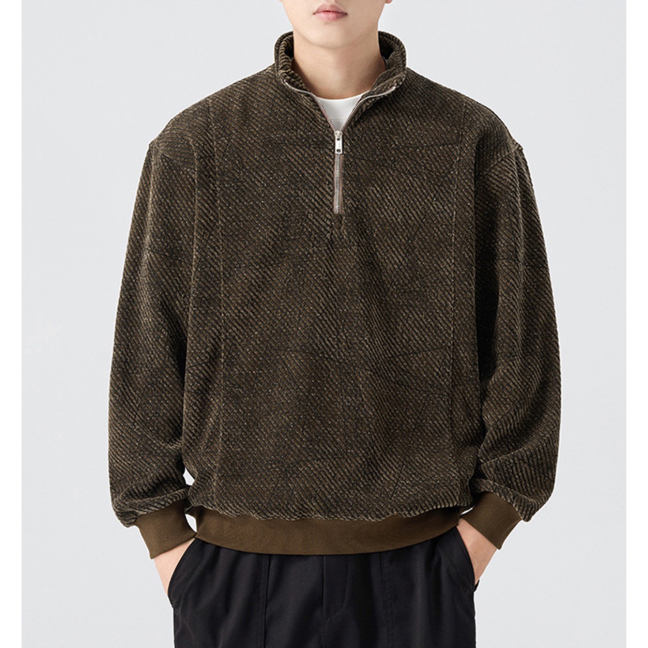 ハーフジップリラックスボアトップス 　TB1786・画像5