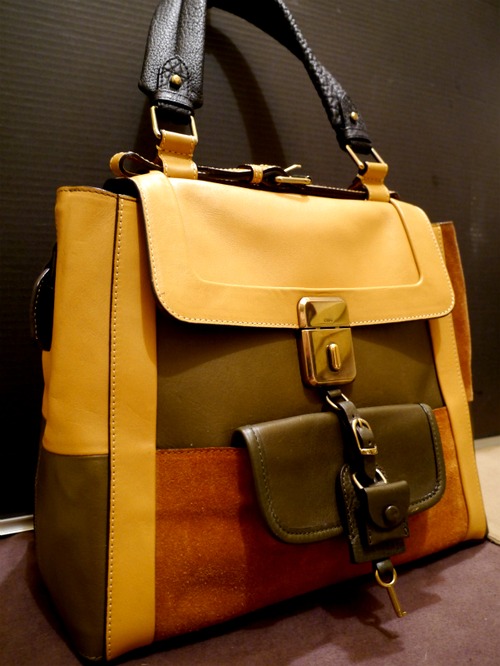 2015限定色★Chloe クロエ ダーラ マルチカラーモデル レザー トート ハンド バッグ★