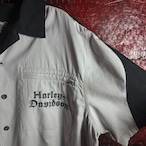 Harley-Davidson ワークシャツ スカル×フレイム ツートンカラー ハーレー