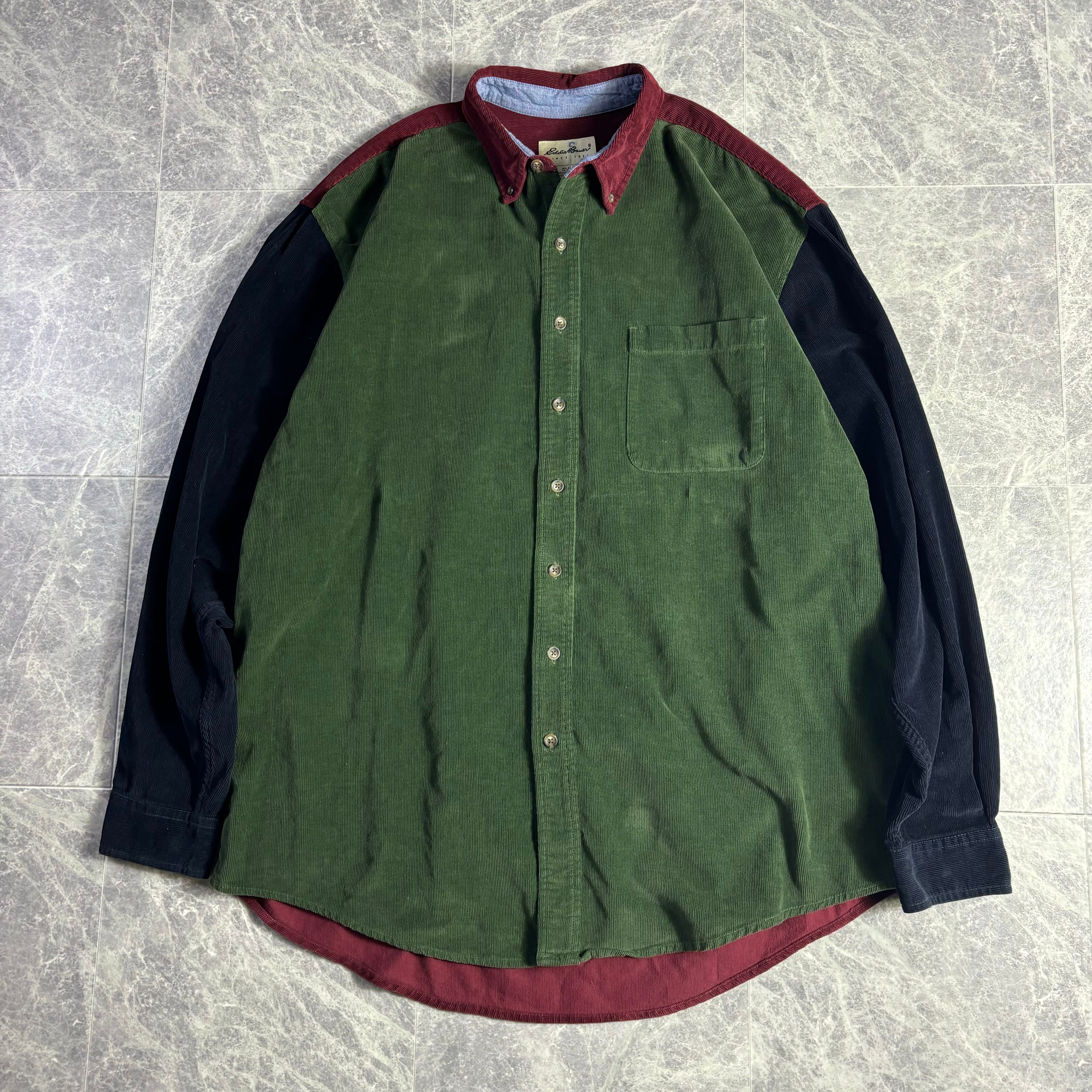 90s Eddie Bauer Mulch Pattern Corduroy Shirt