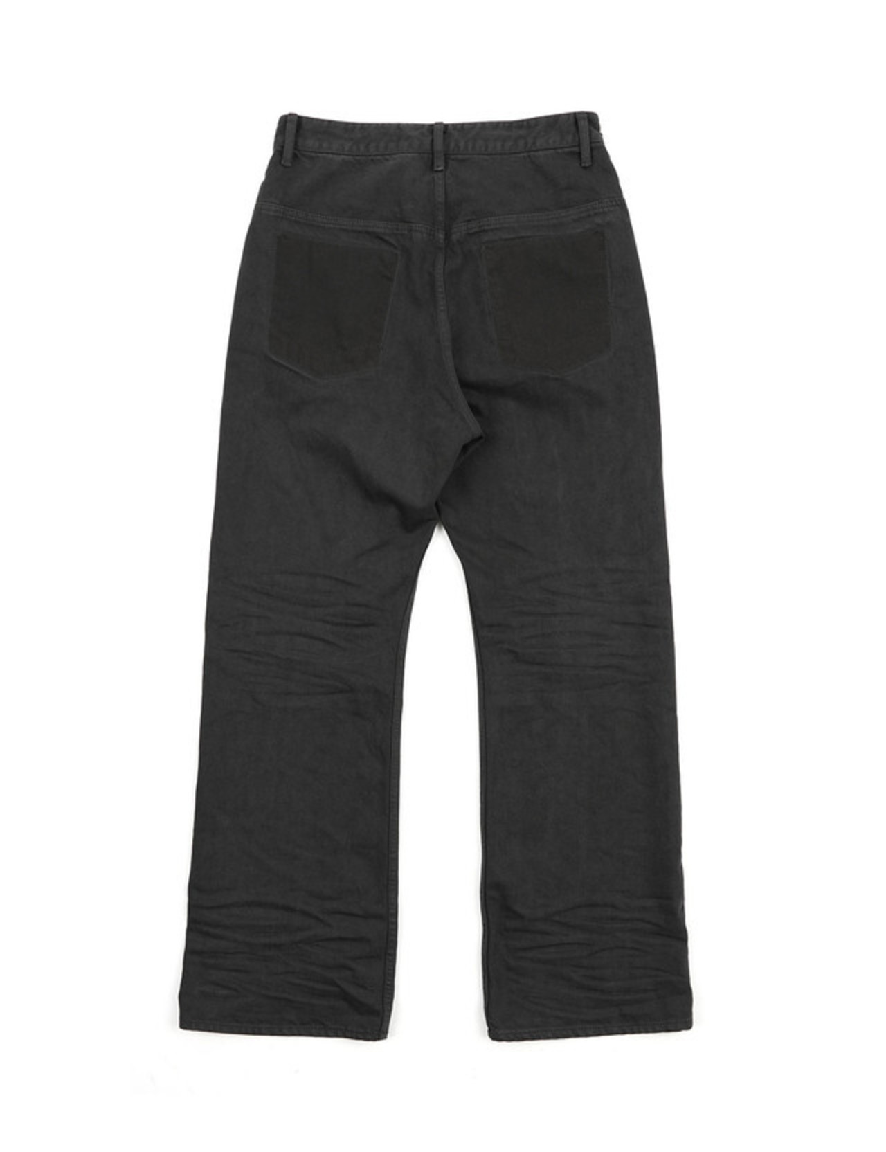 FAR FROM WHAT/ wrinkled washed pants black