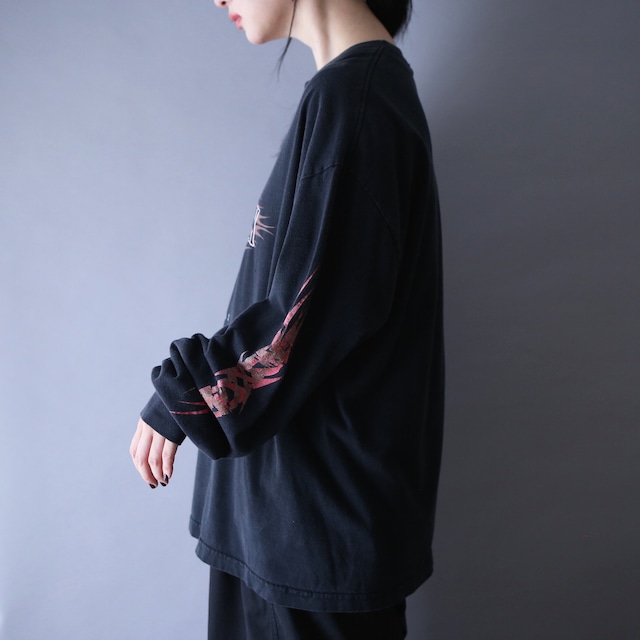 "HARD ROCK HOTEL" 360 all printed loose silhouette l/s tee