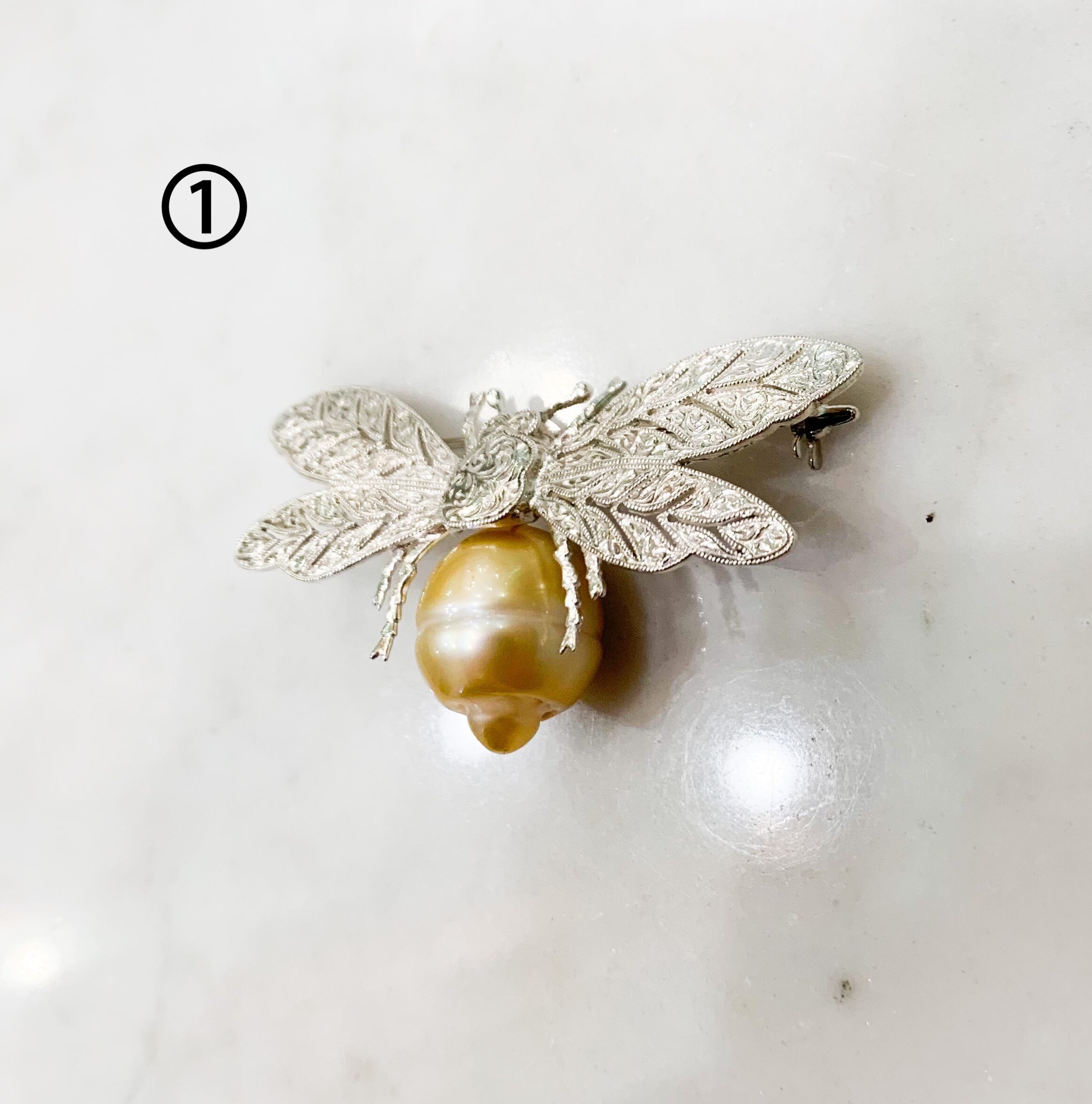 在庫処分大特価 ネックレス シルバー パール 真珠 蜂 桜サクラ ミツバチ Www Anavara Com