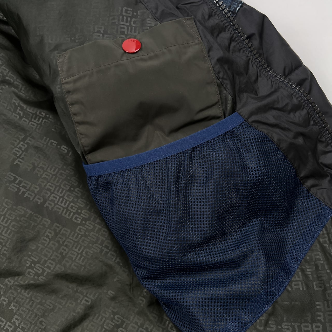 G-STAR RAW ジースター ロゥ デニム切替 フード付き 中綿 ジャケット サイズ M /ブラック×インディゴ/メンズ