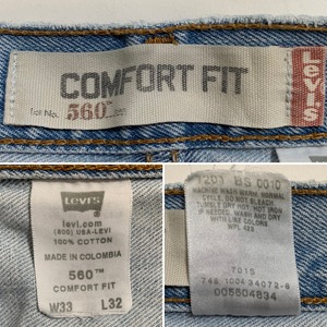 9884 リーバイス 560 デニムパンツ コンフォート バギーパンツ W33