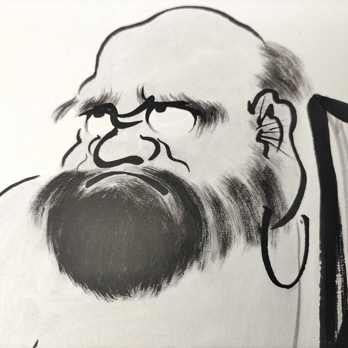 達磨墨絵・だるま・色紙絵・色紙額・壁飾り・No.230316-15・梱包サイズ 