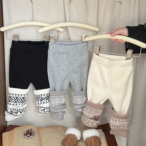 【冬作】スクエア総柄 レギンス