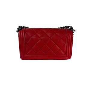 【最終処分SALE】CHANEL シャネル ワイルドステッチ ボーイシャネル レザー ショルダーバッグ レッド A-8201