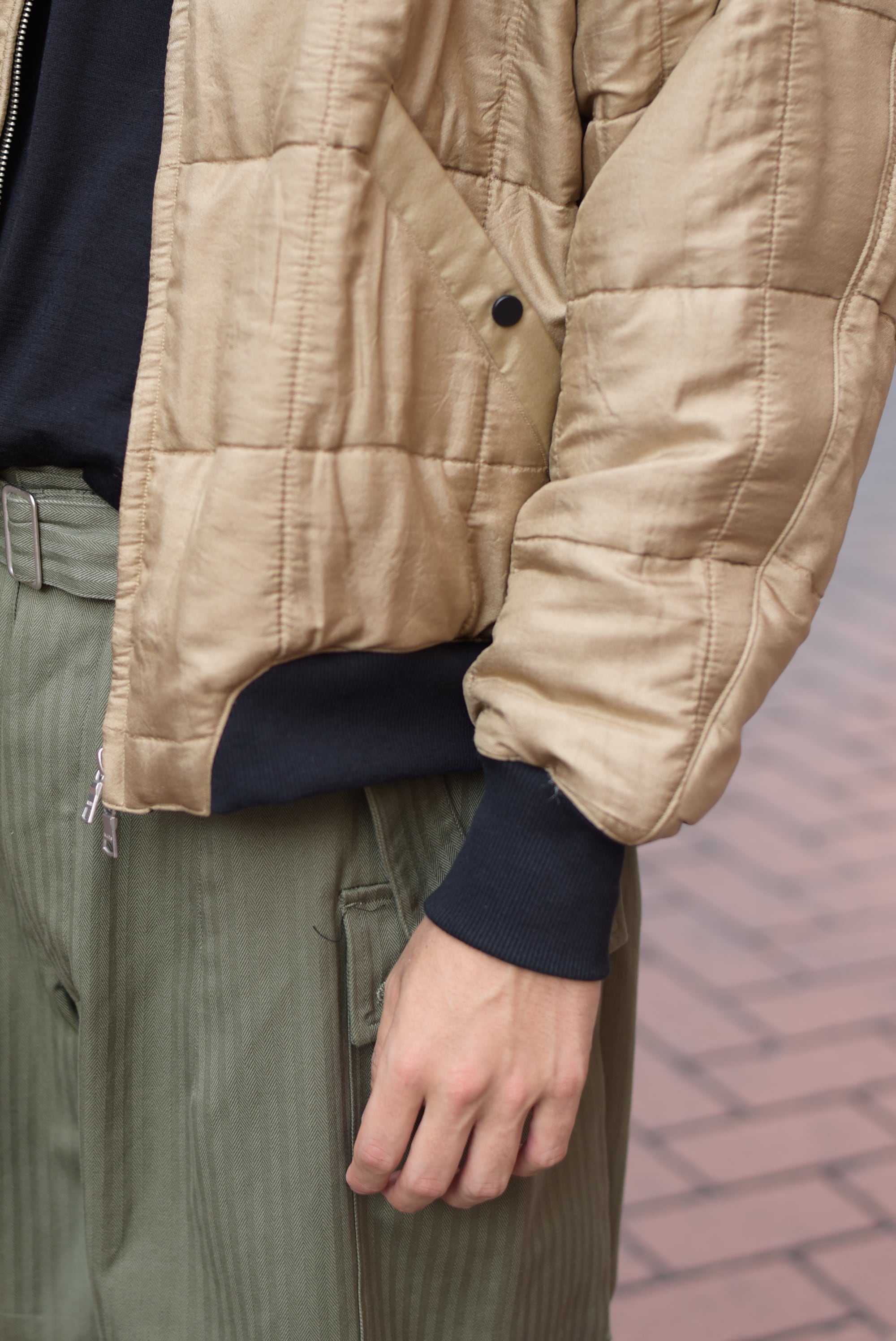 HAVERSACK】Silk Quilting No-Collar Blouson | theater(シアター)