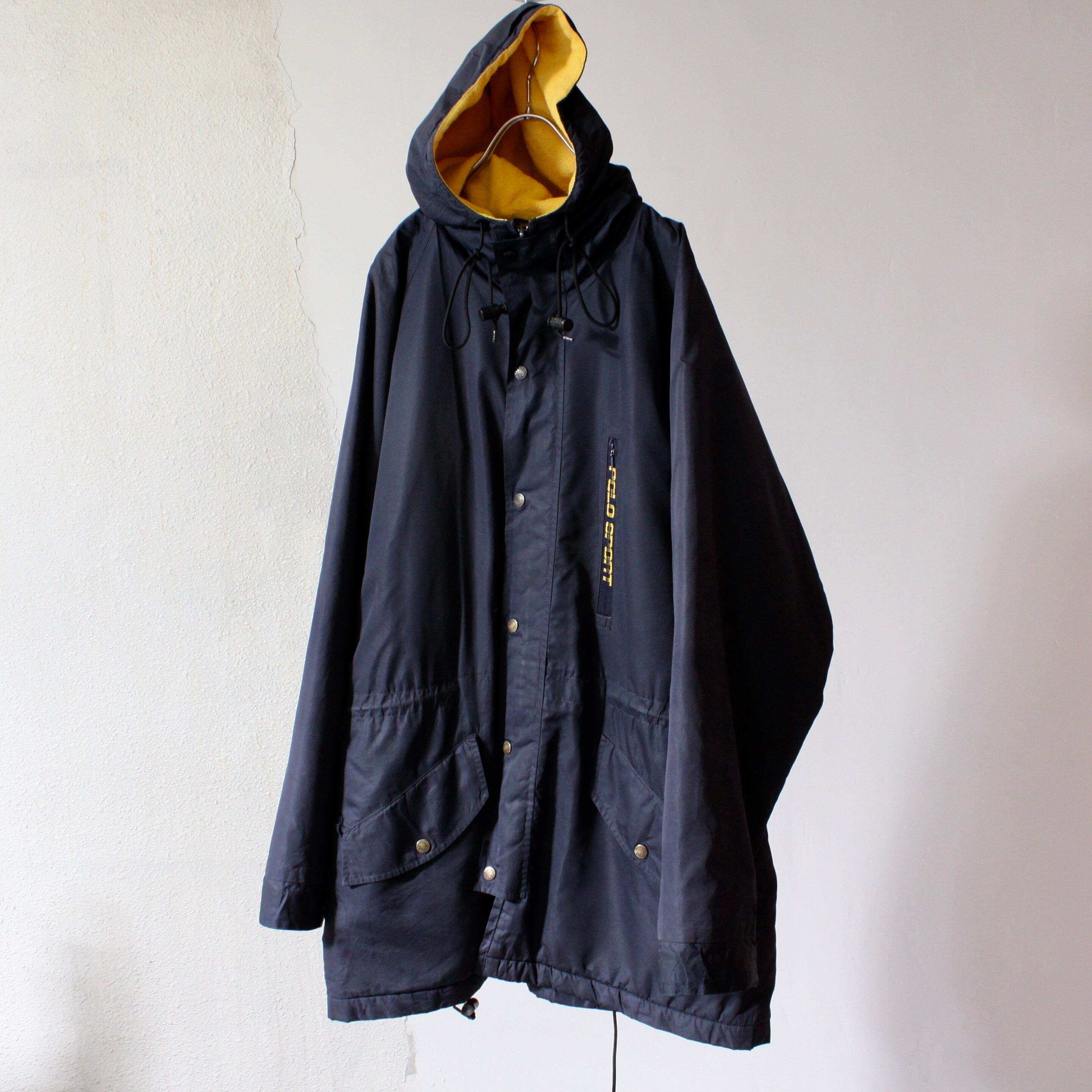 0926. 1990's polo sport M-51 type parka ネイビー × イエロー ポーラ