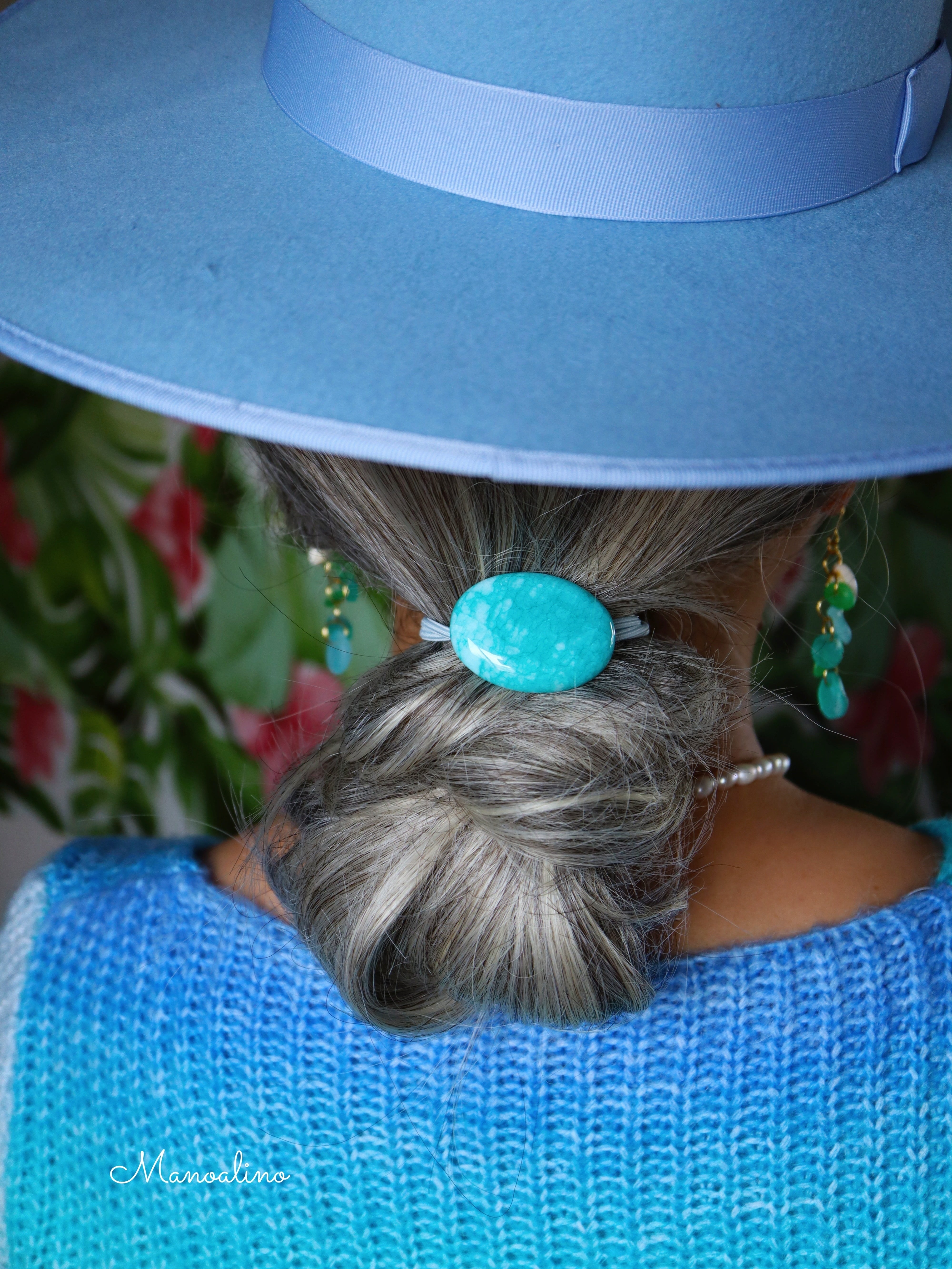 Amazonite hair accessory(アマゾナイトヘアゴム) | Manoalino