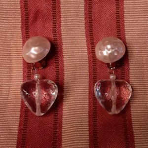 Vintage plastic heart earrings ヴィンテージプラスチックハート型イヤリング