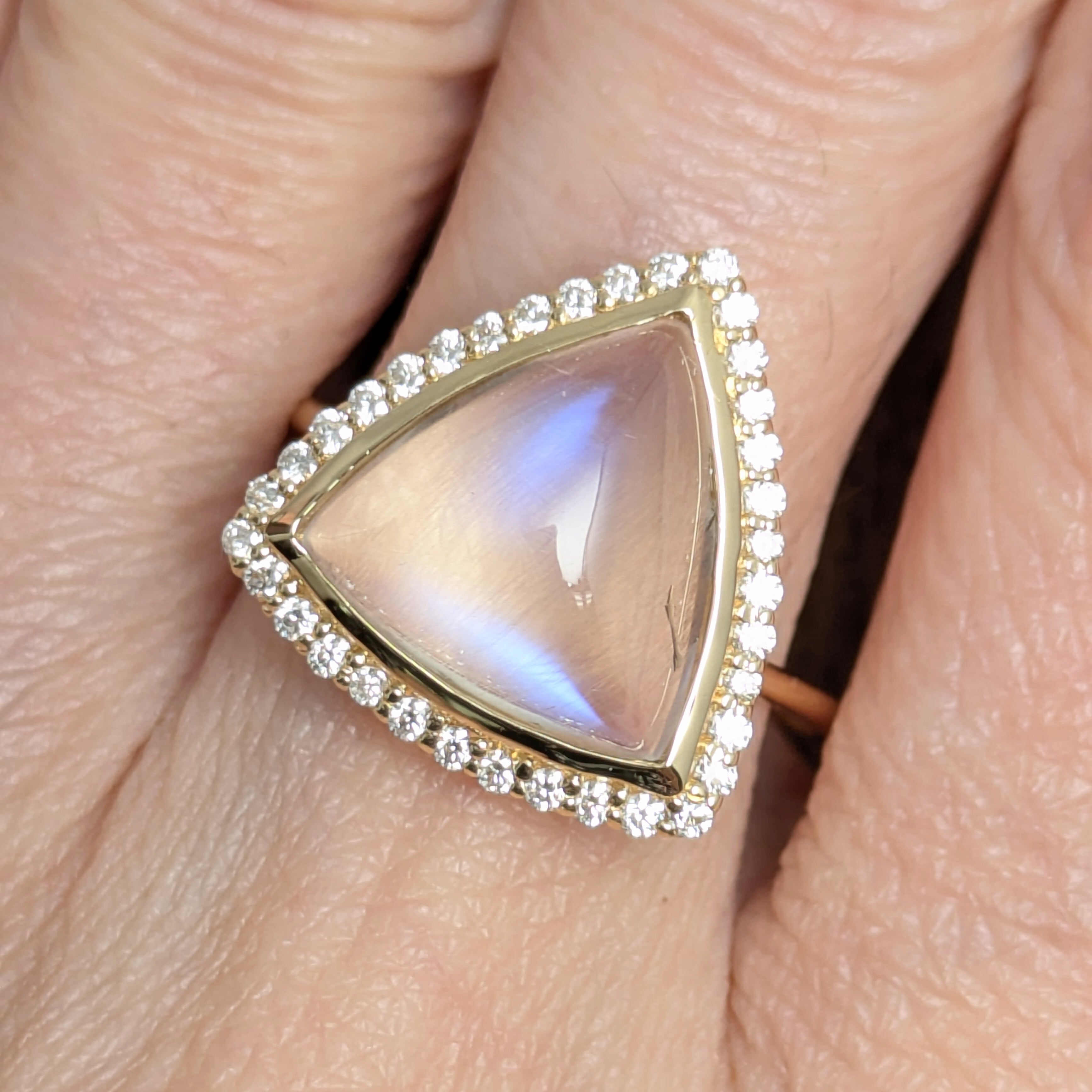 K18ムーンストーンリング 4.50ct、D 0.23ct【PRO209227】 | CollectJewel