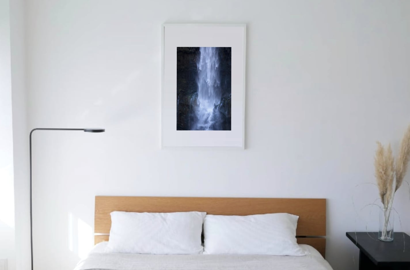 Cascade #4 white wooden frame 63cm×93cm付き ( LL )