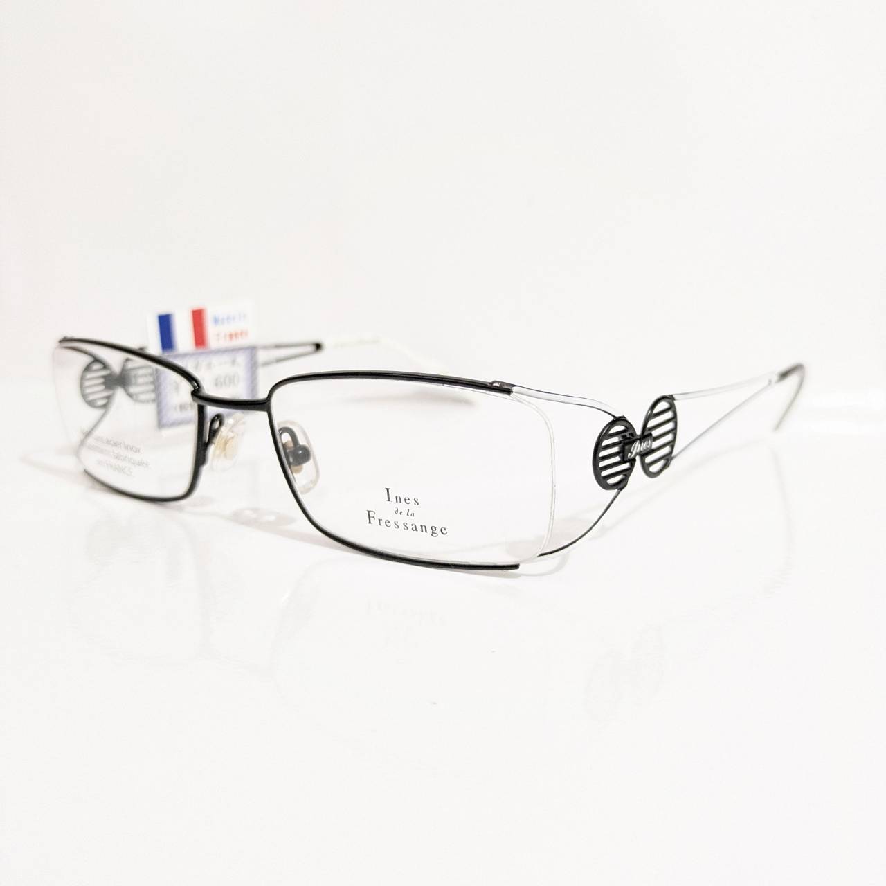 【Ines dela Fres sange】スクエアナイロールフレーム ブラック