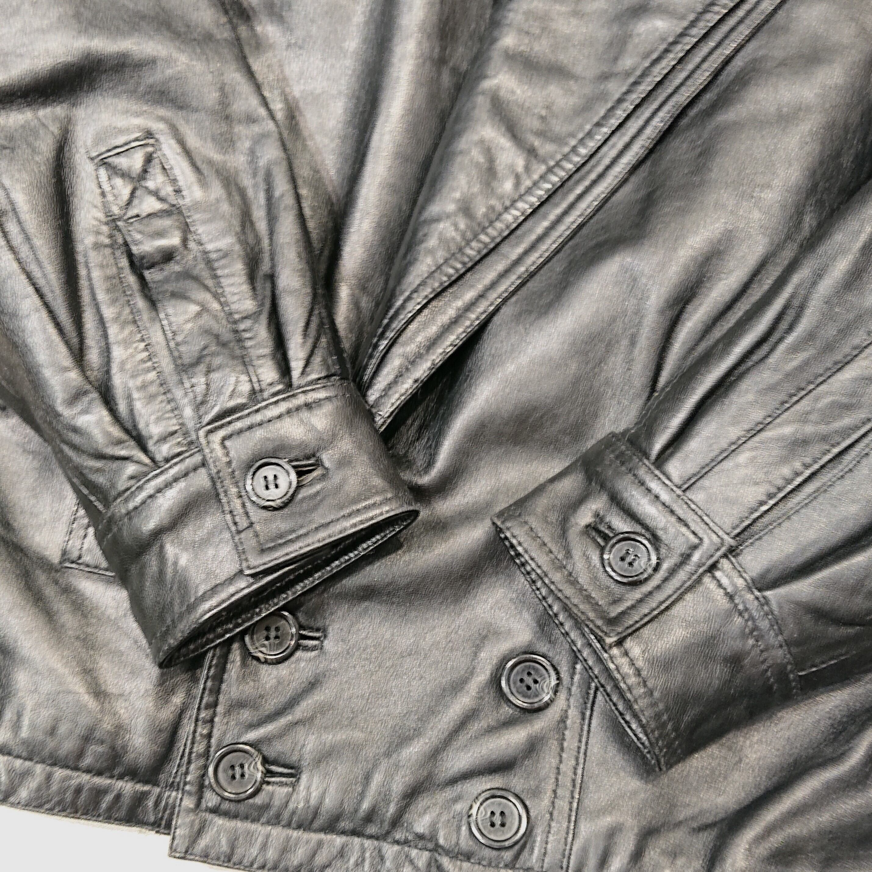 Vintage- DOUBLE BUTTON LEATHER RIDERS JKT | eeff.