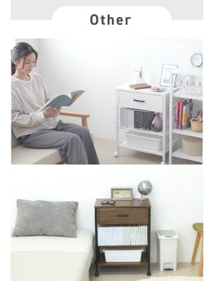 『Coppia』 キッチンワゴン キャスター 付き スリム おしゃれ 作業台 炊飯器 引き出し 収納 コンパクト 可動棚 幅50